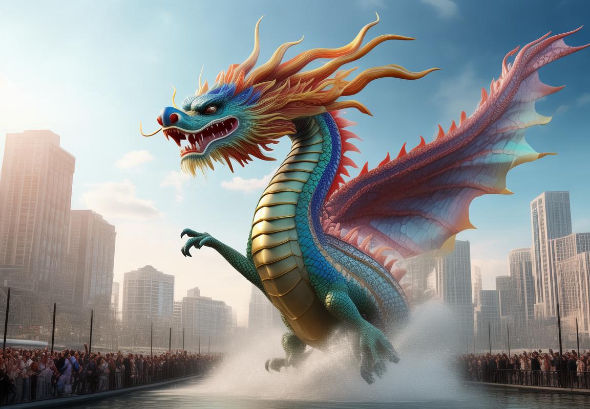 长春现60米巨龙腾空，长春市热闹非凡神奇景象