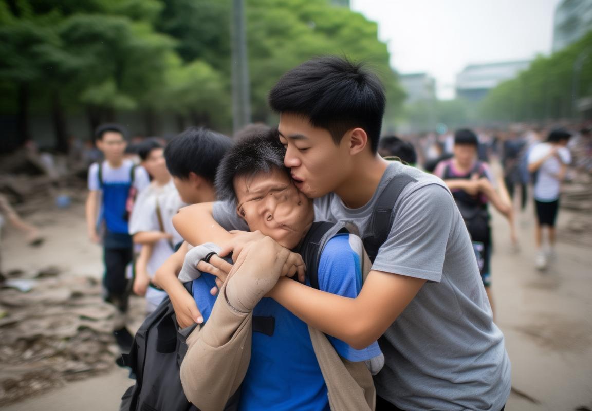 地震中护骨折同学撤离的英雄挑战故事