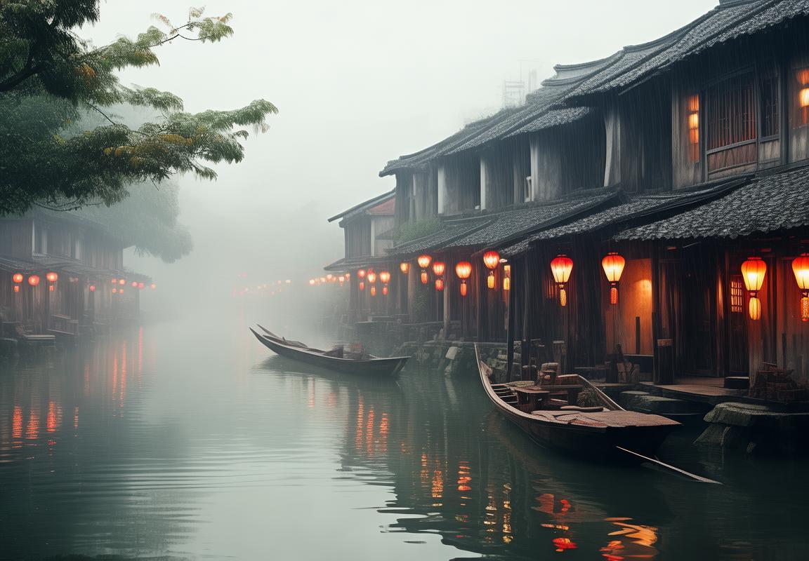 梦回烟雨蒙蒙江边时光