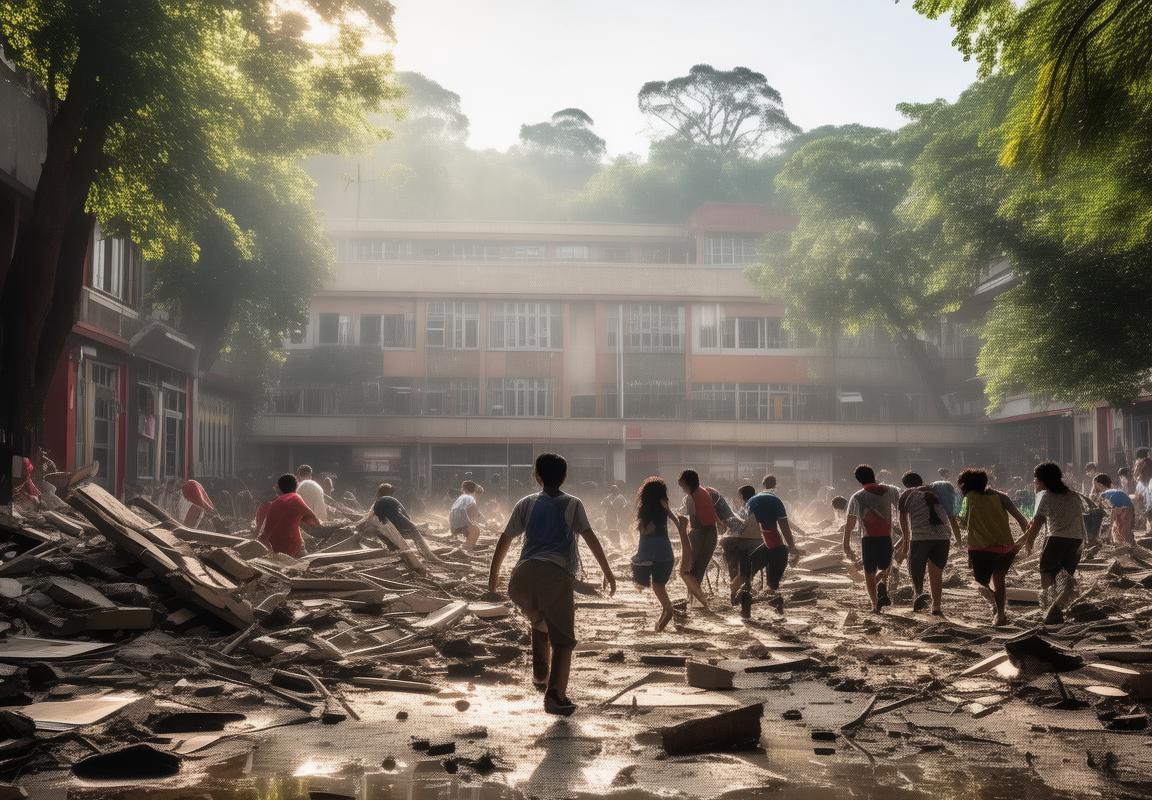 校园地震中英勇护送骨折同学撤离，师生携手重拾信心，共抗灾难