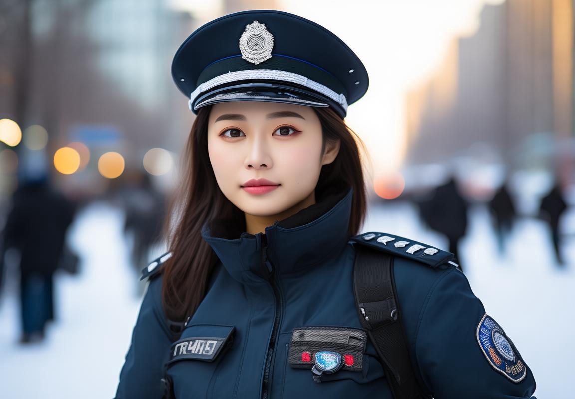 哈尔滨警花神似景甜，街头英姿展风采