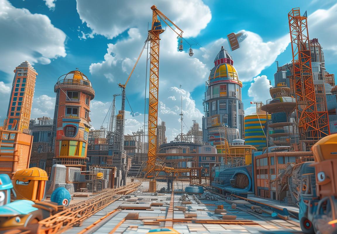绝地求生全军出击底特律变人挑战建筑工地模拟器，展现非凡建筑才华