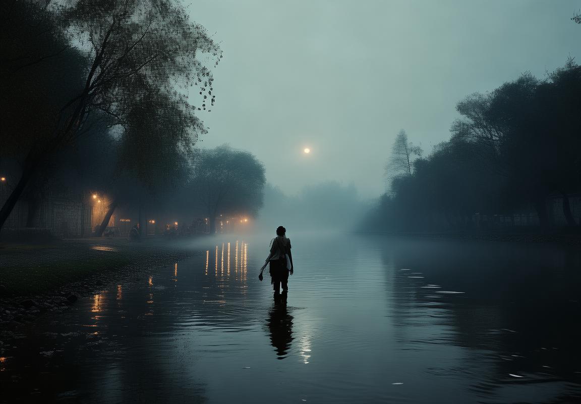 梦回江畔夜月下，漫步岁月故事间
