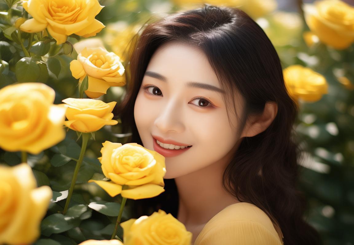 刘亦菲打卡黄玫瑰，春日风情美照惊艳来袭