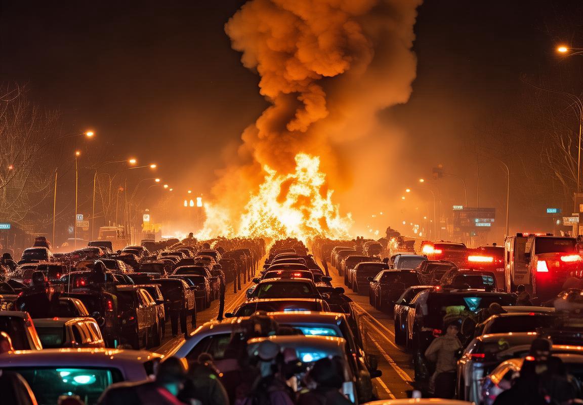 跨年夜千辆车火灾 救援感人瞬间