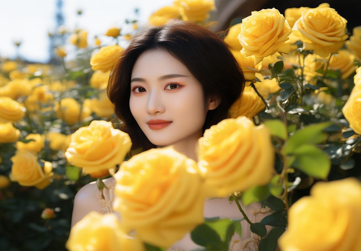 刘亦菲黄玫瑰打卡，惊喜绽放生活美好