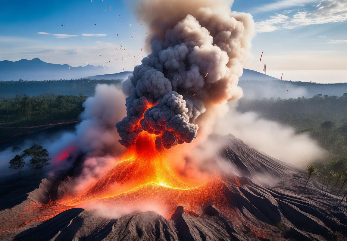 印尼伊布火山喷发：惊喜与黑暗中的壮丽火山旅游