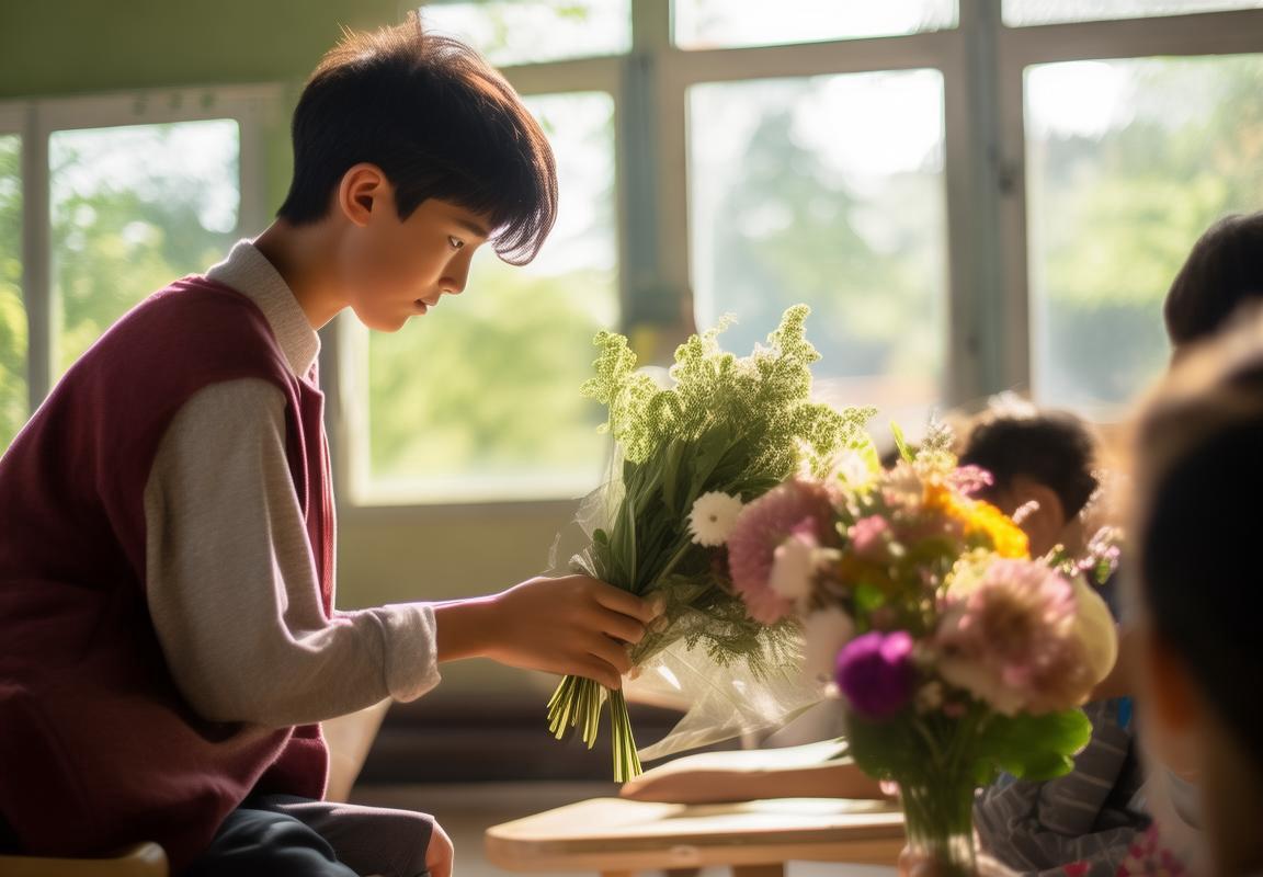 男生滑跪送花给老师：校园里的惊喜英雄