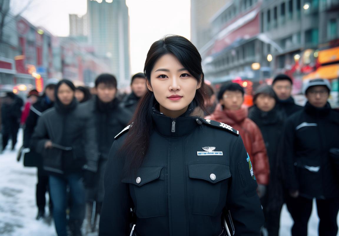 哈尔滨警花神似景甜，街头风采，梦想与挑战的守护者