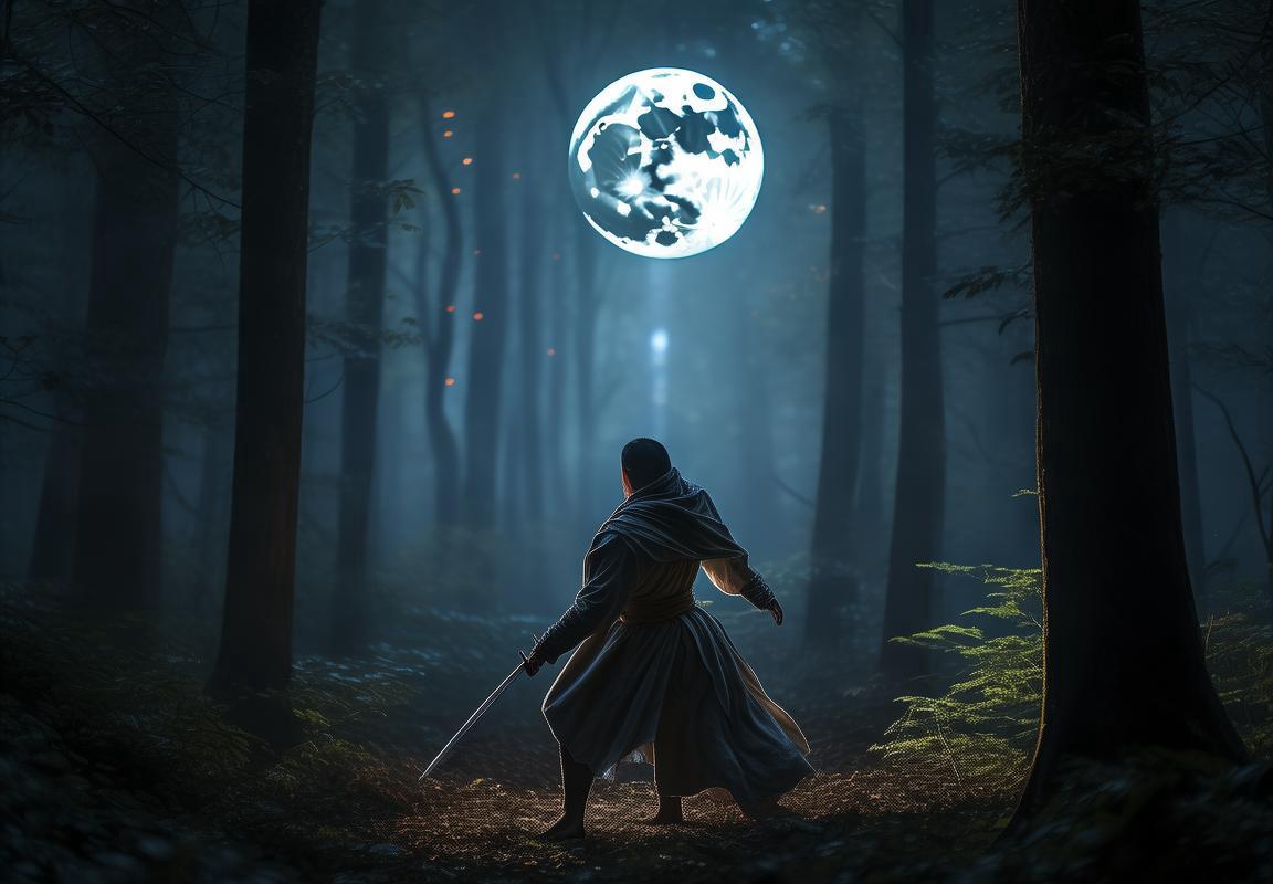 黑暗月光下森林剑士的华丽剑术之夜