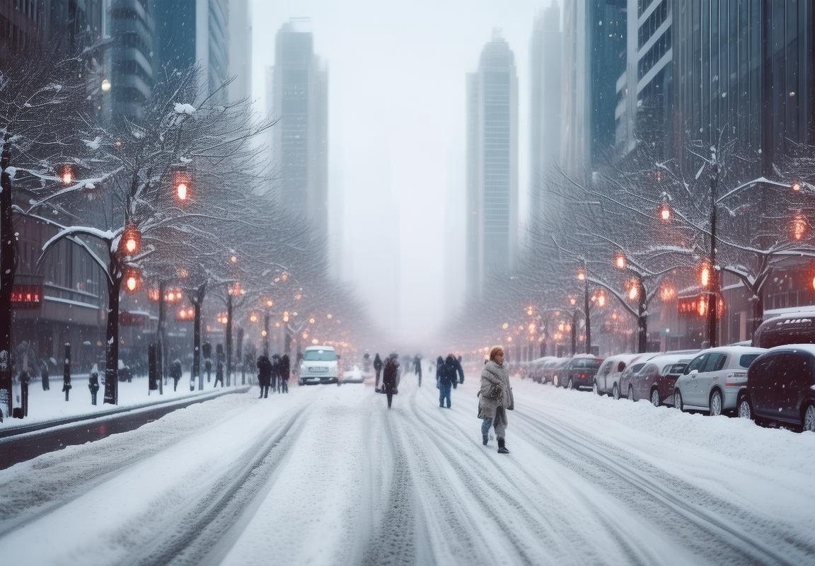 上海迎初雪，街头惊喜体验，雪花中的浪漫信使