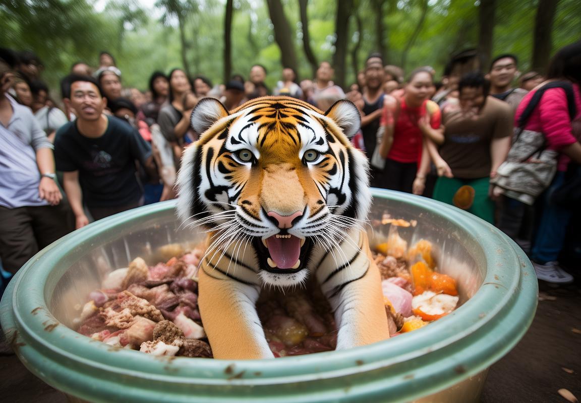 东北虎林园“桶装老虎”走红，老虎食量惊人！