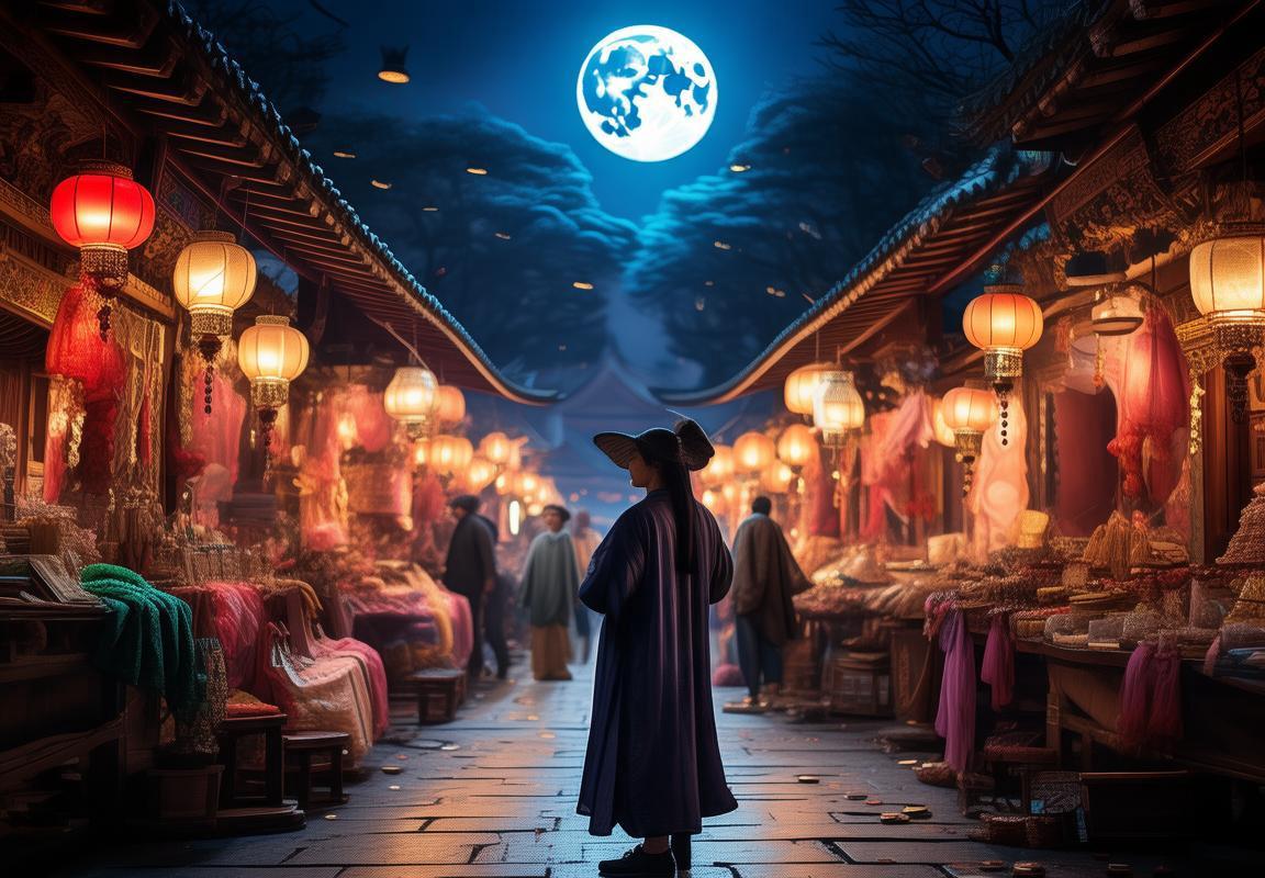 梦回大唐夜深明月下繁华街头